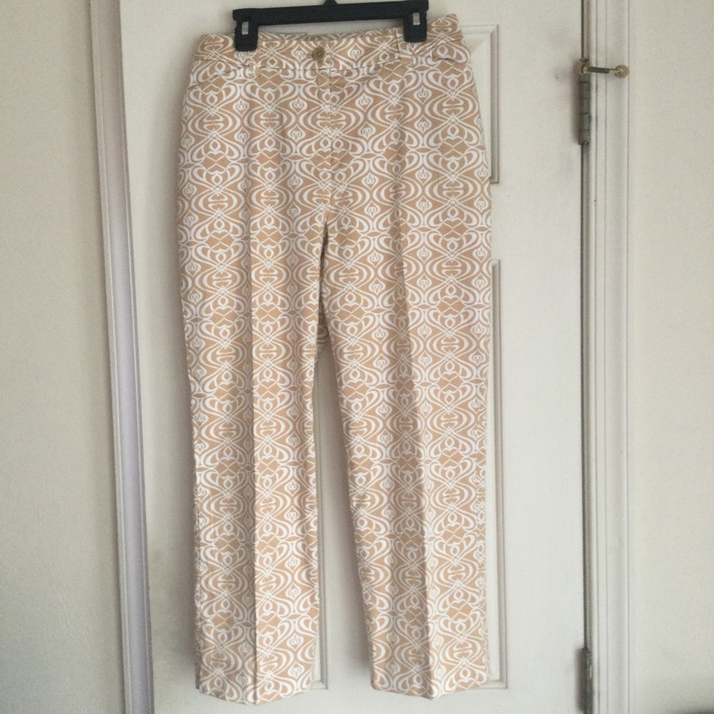 Jones NY Signature Tan Print Ankle Pants